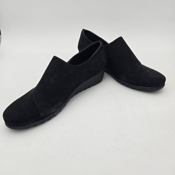 The Flexx Vera Pelle Black Suede Wedge Slip On Shoes Size 7.5 M - Picture 1 of 9